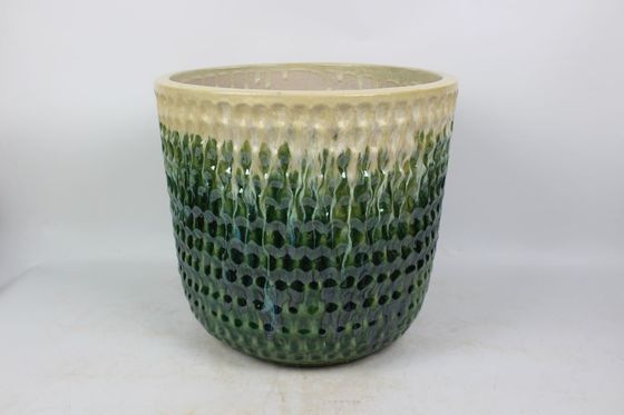 Garden Ceramic Outdoor Pot High Fired Round Shape