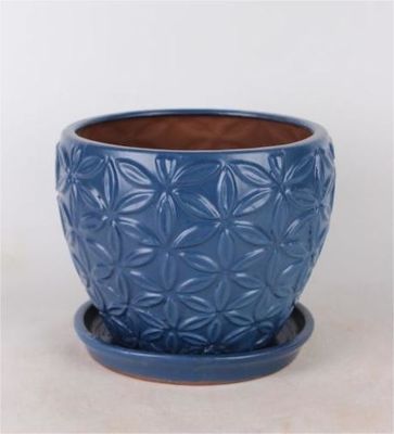 Indoor Ceramic Indoor Pots 6 Inch And 8 Inch With Saucer Glazed