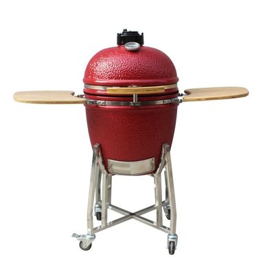 22 Inch Kamado Grill High Degree Fired Resistance Outdoor Charcoal Grill Red Color