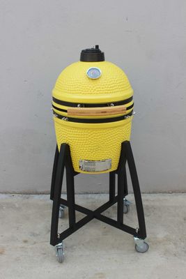 Ceramic 16 Inch Kamado Grill Charcoal Lemon Color 40cm With Cart And Without Side Tables