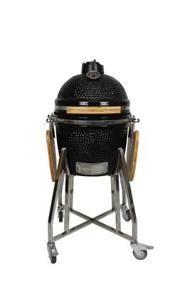 Ceramic 16 Inch Kamado Grill Charcoal Black Color 40cm With Cart And Side Tables