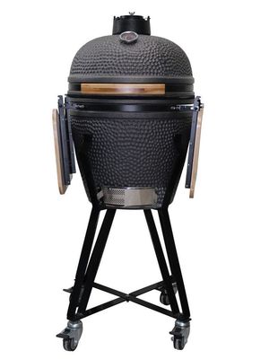 Ceramic 20 Inch Kamado Grill Charcoal Grill Matte Black Color 51cm With Cart And Side Tables