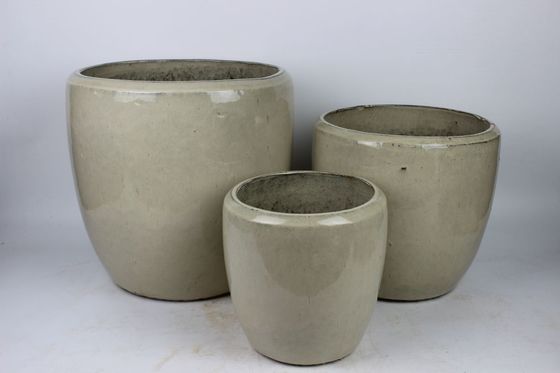 Hand Made Ceramic Glazed Pots Outdoor 9.5&quot; 12&quot; 15&quot;