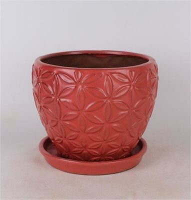 Indoor Ceramic Indoor Pots 6 Inch And 8 Inch With Saucer Glazed