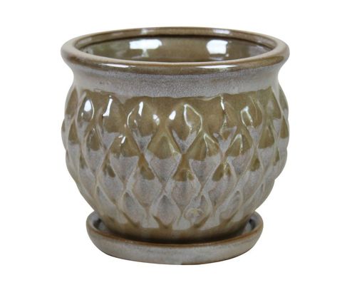 Ceramic Square Glazed Indoor Pots 6 Inch And 8 Inch