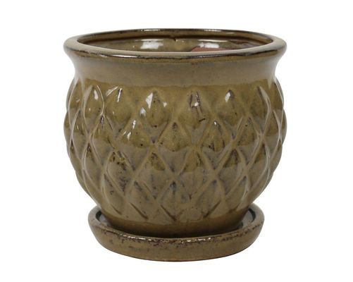 Ceramic Square Glazed Indoor Pots 6 Inch And 8 Inch