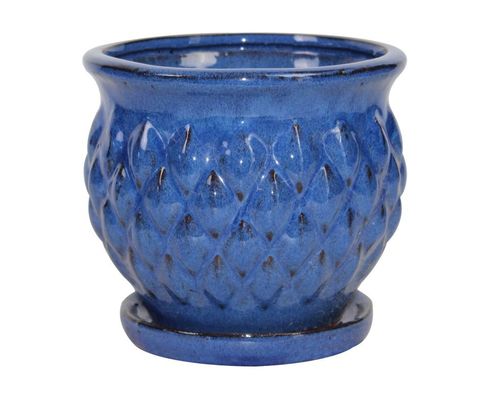 Ceramic Square Glazed Indoor Pots 6 Inch And 8 Inch