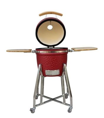Outdoor Kamado Ceramic Barbecue High Degree Fired Resistance Red 39cm 15 Inch