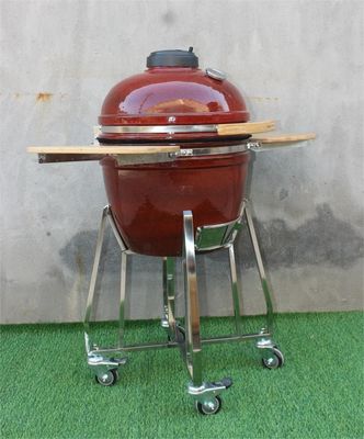18 Inch Kamado Barbecue Grill Smoker Ceramic Tropical Red Color 48cm