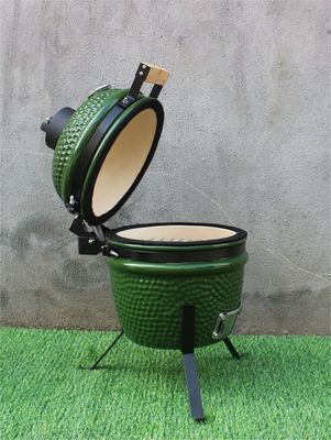 Green Color 13 Inch Kamado Grill Kitchenware Black Coated Iron