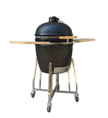 Outdoor Charcoal Ceramic Kamado Grill  22 Inch Black Color Stainless Steel