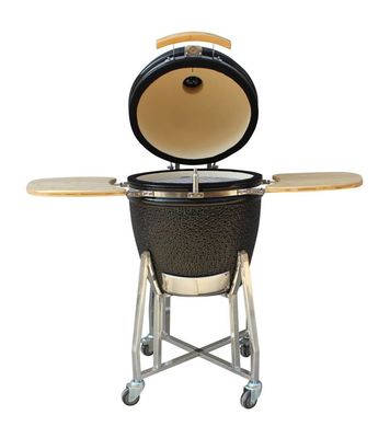 Outdoor Charcoal Ceramic Kamado Grill  22 Inch Black Color Stainless Steel