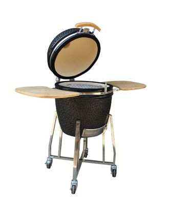 Outdoor Charcoal 22 Inch Kamado Grill High Degree Fired Resistance Shiny Black