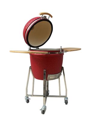 22 Inch Kamado Grill High Degree Fired Resistance Outdoor Charcoal Grill Red Color