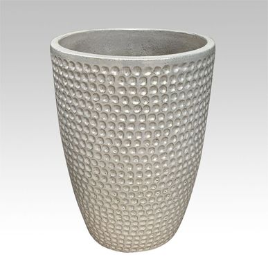 High Fired Ceramic Outdoor Pot Pearl For Outside Round Set Of 4 Handpainted