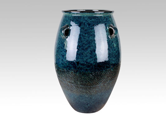 High Fired Glazed Ceramic Outdoor Pot For Outside 24 Inch Jar With Handles