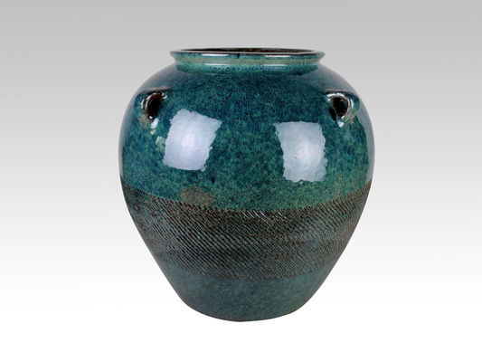 High Fired Ceramic Pots For Outside 19 Inch Jar With Handles N30