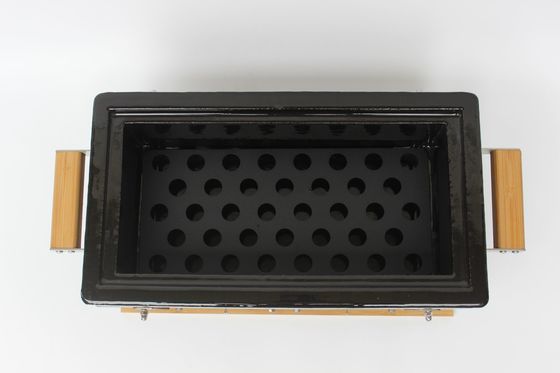 Ceramic Charcoal BBQ Grill Hibachi Grill Rectangle in  Color