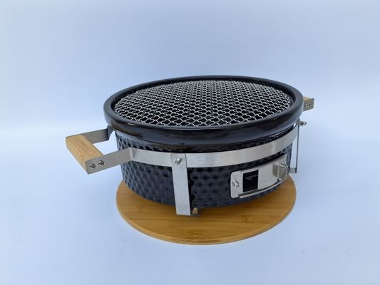 Ceramic Charcoal BBQ Grill Hibachi Grill Round in Black Color