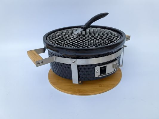 Ceramic Charcoal BBQ Grill Hibachi Grill Round in Black Color