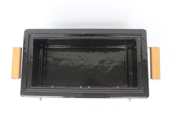Ceramic Charcoal BBQ Grill Hibachi Grill Rectangle in  Color