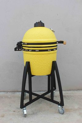Ceramic 16 Inch Kamado Grill Charcoal Lemon Color 40cm With Cart And Without Side Tables